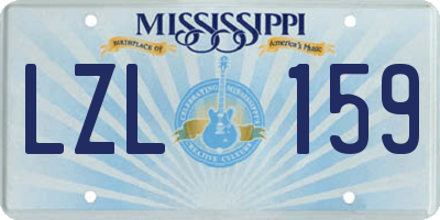 MS license plate LZL159