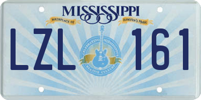 MS license plate LZL161
