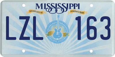 MS license plate LZL163