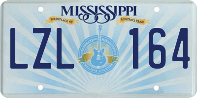 MS license plate LZL164