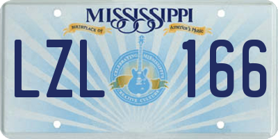 MS license plate LZL166