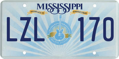 MS license plate LZL170