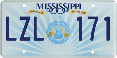 MS license plate LZL171