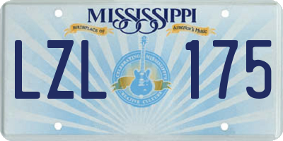 MS license plate LZL175