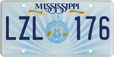 MS license plate LZL176