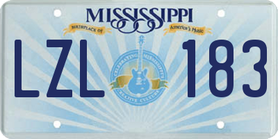 MS license plate LZL183