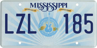MS license plate LZL185