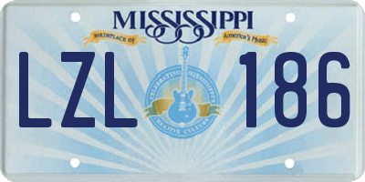 MS license plate LZL186
