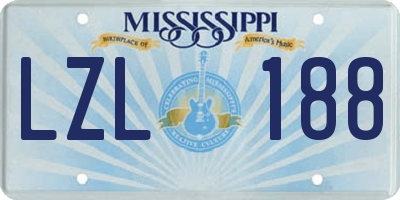 MS license plate LZL188