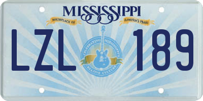 MS license plate LZL189