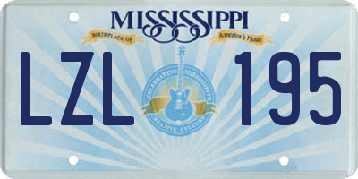 MS license plate LZL195