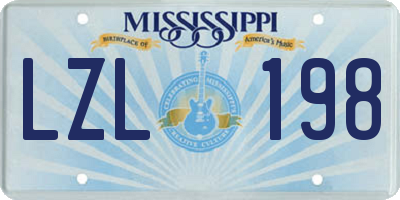 MS license plate LZL198