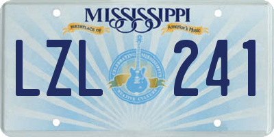 MS license plate LZL241