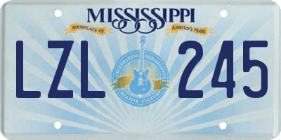 MS license plate LZL245