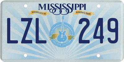 MS license plate LZL249
