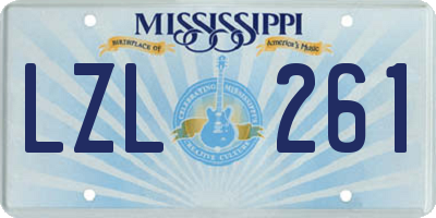 MS license plate LZL261