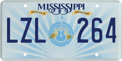 MS license plate LZL264