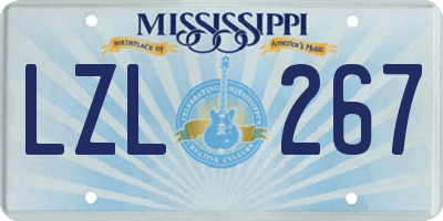 MS license plate LZL267