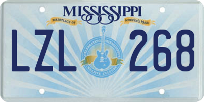 MS license plate LZL268