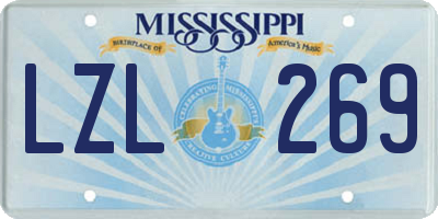 MS license plate LZL269