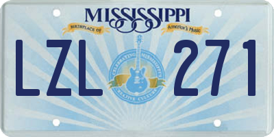 MS license plate LZL271