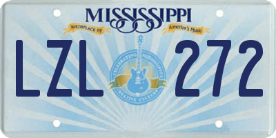 MS license plate LZL272