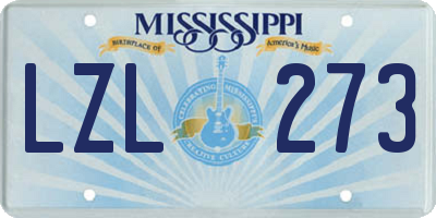 MS license plate LZL273