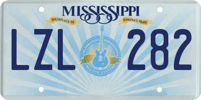 MS license plate LZL282