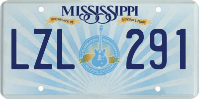 MS license plate LZL291