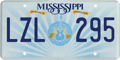 MS license plate LZL295
