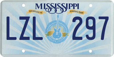 MS license plate LZL297