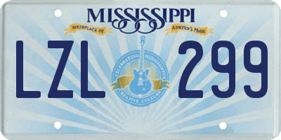 MS license plate LZL299