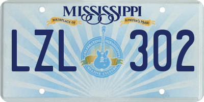 MS license plate LZL302