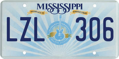 MS license plate LZL306