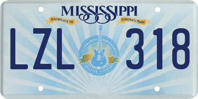 MS license plate LZL318