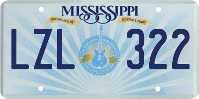 MS license plate LZL322