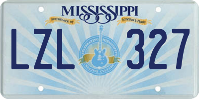 MS license plate LZL327