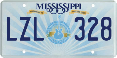 MS license plate LZL328
