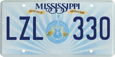 MS license plate LZL330