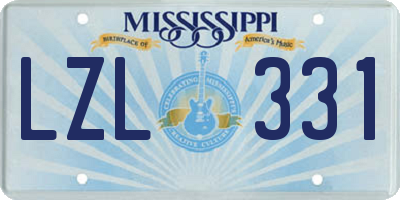 MS license plate LZL331