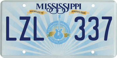 MS license plate LZL337