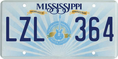 MS license plate LZL364