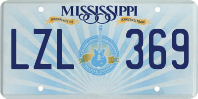 MS license plate LZL369