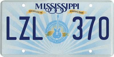 MS license plate LZL370