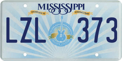 MS license plate LZL373