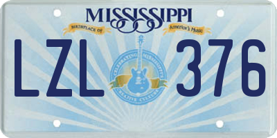 MS license plate LZL376