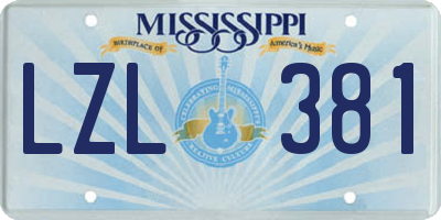 MS license plate LZL381