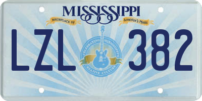 MS license plate LZL382