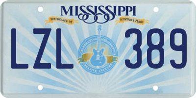 MS license plate LZL389