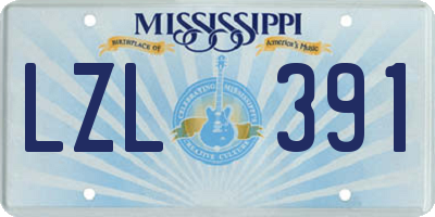 MS license plate LZL391